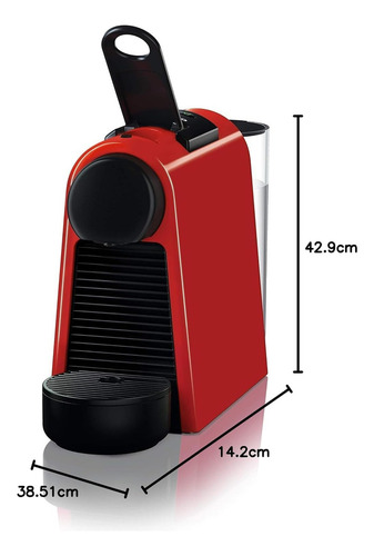Cafetera Nespresso Essenza Mini Color Rojo y Espumador de Leche
