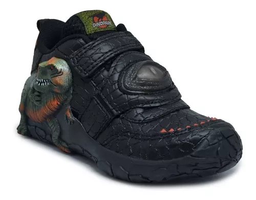 Tenis Luz Led Dinossauro T Rex Calce Fácil Infantil Menino