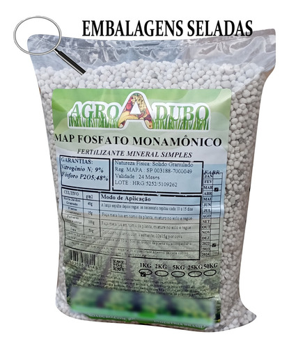 Fertilizante 1kg Map Granulado Adubo Fosfato Monoamónico