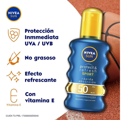 Protector Solar Corporal Sun Refresh Sport Fps50 200ml Nivea