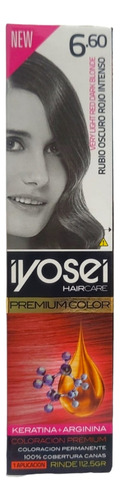  Tintura Iyosei Premium Color Crema Colorante X 45gr X 12 Uni Tono 6.60 Rubio Oscuro Rojo Intenso