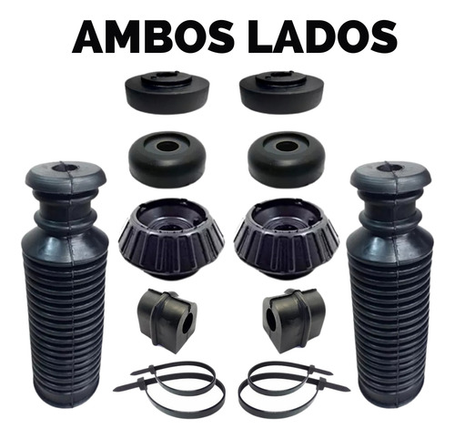 Kit 8 Topes Amortiguador + Bases + Antiruidos + Estab. Spark
