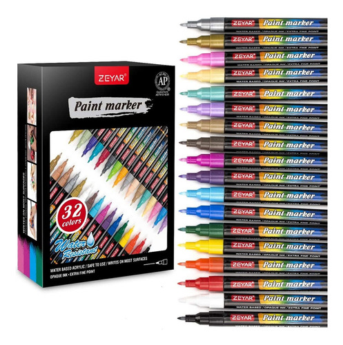 Marcadores De Pintura Acrílica De 32 Colores