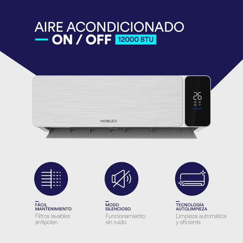Minisplit 1 tonelada Aire Acondicionado On/Off Noblex Nsc12dcw-21amx Frío 12000 Btu 230v