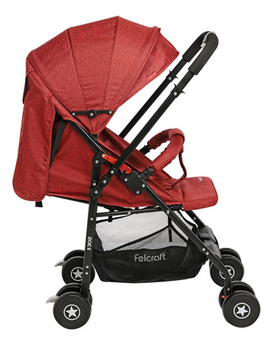 Felcraft zoe 2 coche de paseo manija ajustable color rojo chasis negro