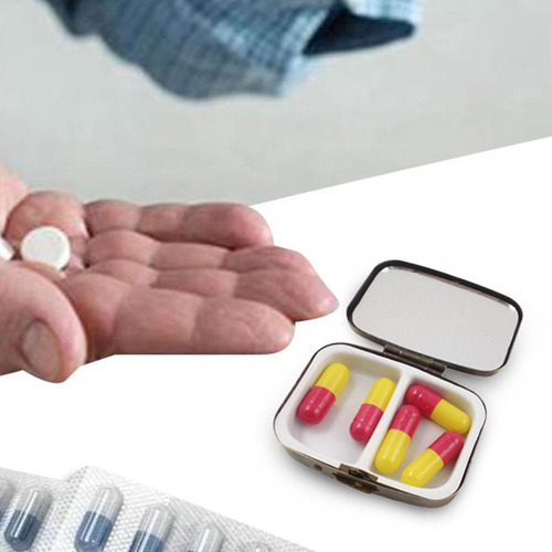 Ha 2 Pastillero En Forma De Rectángulo Con Espejo Mini