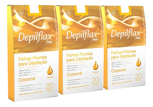 Depilacao Corporal Natural Depilflax 60 Folhas Prontas