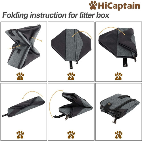 Imagen 4 de 5 de Arenero Plegable Portátil Impermeable Para Gato