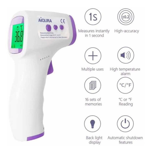 Termómetro Infrarrojo Digital Aiqura
