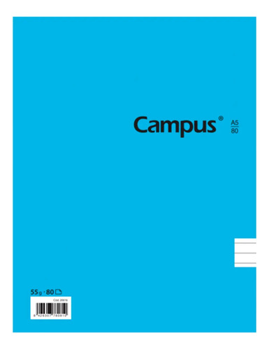 Cuaderno 80hjs A5 Colores Surtidos Tapa Dura Campus Febo