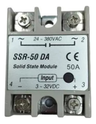 Modulo Rele De Estado Sólido 50a 24vac-380vac Ssr-50da 3-32v