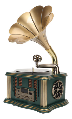 Altavoz Inalámbrico Fonógrafo Verde Verde Gramófono Vintage