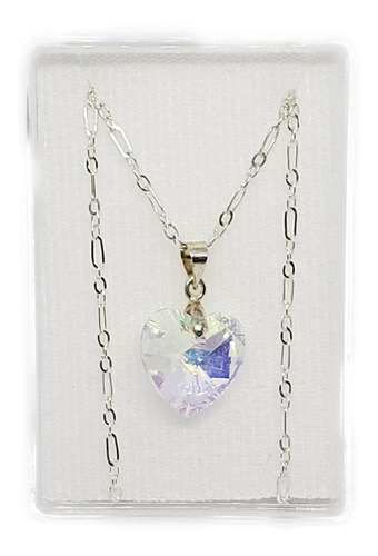 Collar De Corazon Swarovski Tornasol Envio Gratis