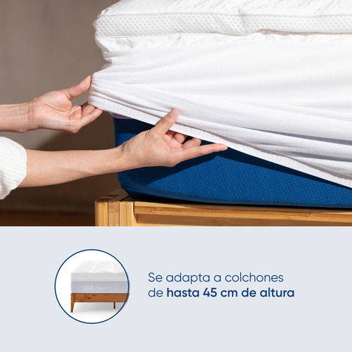 Cubrecolchón Ultra Soft Cool Luuna, Individual, Mas Frescura Blanco Individual