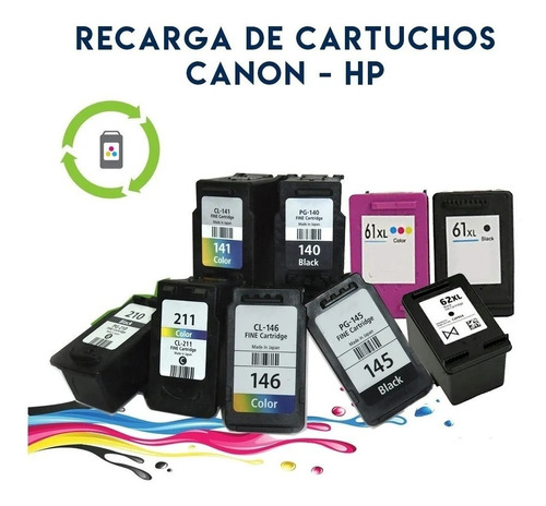 Recarga De Tinta Hp  94 95 96 97 98 122 662 664 901