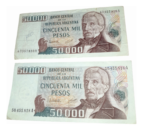 Billete 50000 Pesos Cincuenta Mil Serie A Precio X Lote