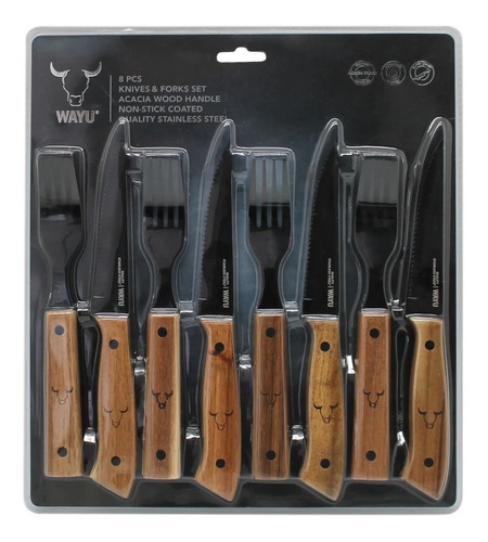 Set Cuchillos Y Tenedores Prm 8 Pcs Wayu