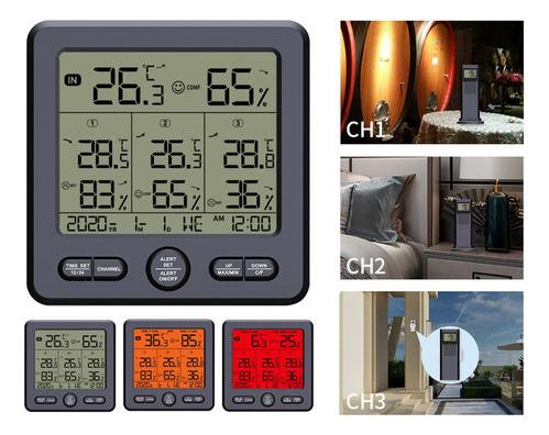 Termohigrómetro Digital Inalámbrico Interior Exterior Con 3