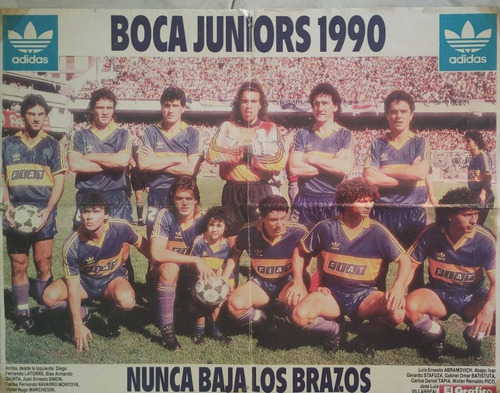 Póster Boca Juniors 1990. El Gráfico, Batistuta, Latorre