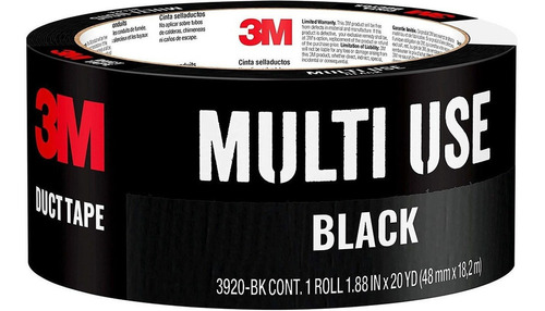 Cinta Multiproposito Duc Tape 3m 3920 Negra 50mm X 18 Mts