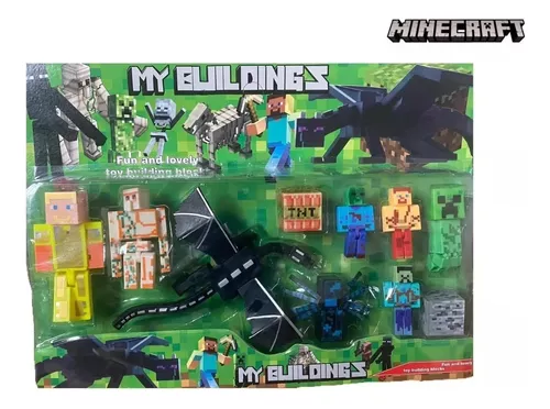 Bonecos Minecraft Kit 10 PCS Dragão Nova Coleção - Yes - Boneco