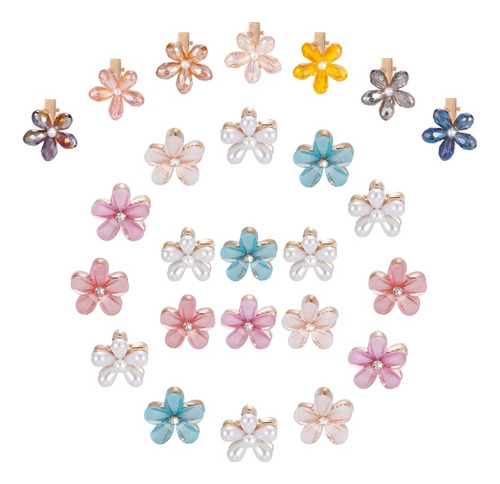 Uspeedy 25pcs Mini Flor Clips De Pelo Pequeño Cristal 5ddym