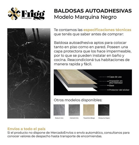 Imagen 3 de 10 de Vinilo Decorativo Pared Y Piso Autoadhesivo Marmol Baldosa