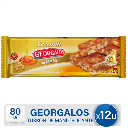 Turron De Mani Georgalos Crocante X12 - Mejor Precio