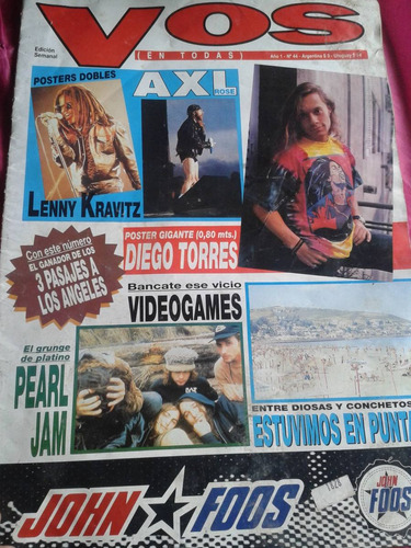 Revista Vos Año 1 Nro 44 Axl Rose Diego Torres Envios Mdq