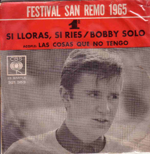 Bobby Solo Si Lloras Si Ries Simple Festival De San Remo Pvl