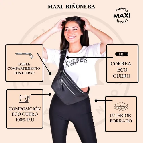 Riñonera Mujer Cartera Moderna Doble Cierre - Varios Modelos