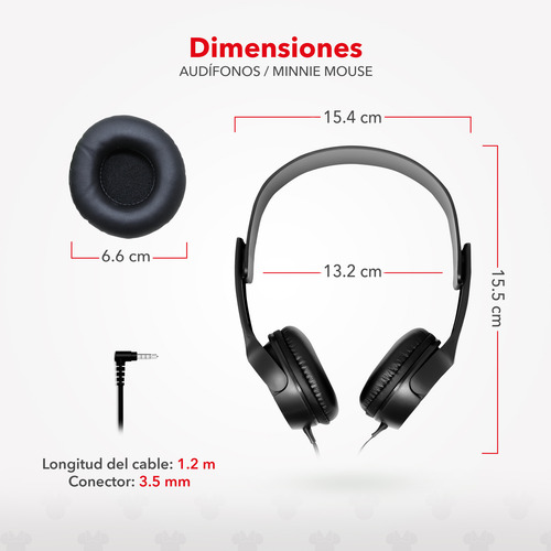 Audifonos Manos Libres Diadema Minnie Mouse H1-abd26