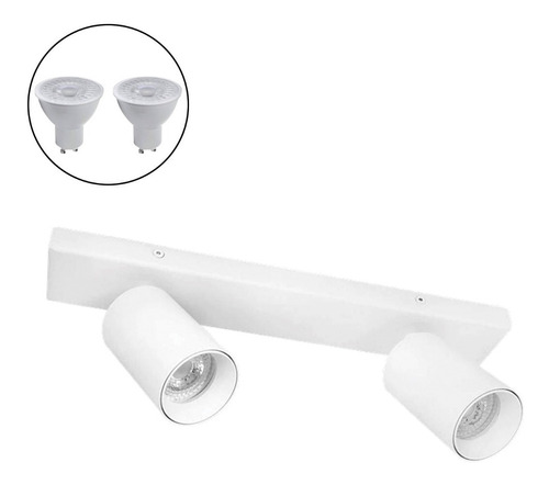 Foco Spotlight Blanco 2x Incluye Ampolleta 5,5w Gu-10 M