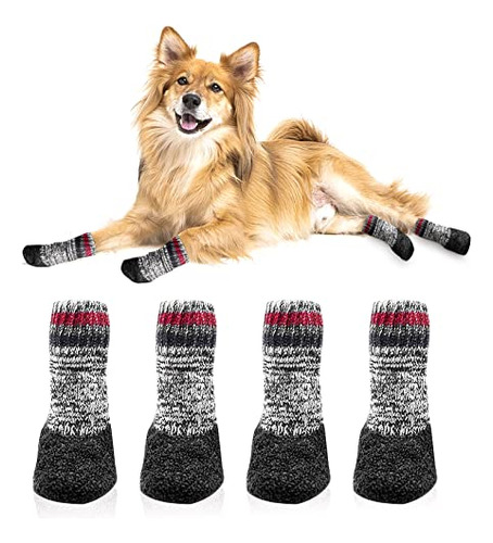 4pcs Botas Para Perros Calcetines De Punto Para Mascotas, Co