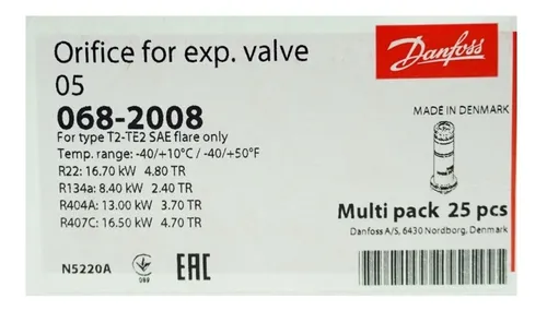 Tobera Danfoss T2 Nº05 Válvulas De Expansión Refrigeración