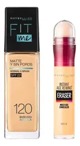 Comprar Base de maquillaje líquida Maybelline Maybelline New York Instant Age Rewind Pack Instant Age Rewind + Base Líquida Fit Me tono base 120 \u002F iar neutralizer