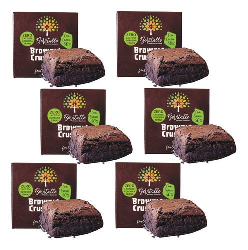 6 Brownie Low Carb Bolinho Fit Saudável 100% Integral Fibras