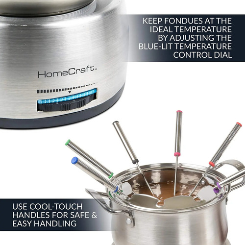 Panela De Fondue Elétrica Inox 2l Com 8 Garfos - Nostalgia