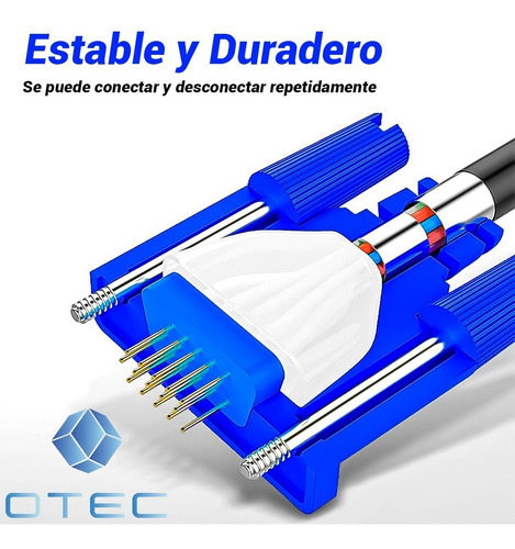 Cable Vga Calidad Superior Monitor De 3m Con Filtros - Otec