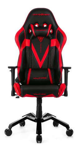 Cadeira de escritório DXRacer Valkyrie gamer ergonômica  preta e vermelha com estofado de poliuretano