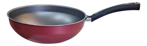 Panela Frigideira Antiaderente Funda 24 Wok 2,8l Mta Cor Cereja