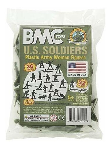 Bmc Plastic Army Mujer Soldado 36 Piezas Od Verde Mujer