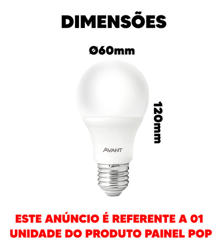 Kit 3 Lâmpada Led Avant Pera 15 W 127/220v Branco-frio