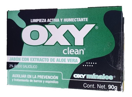 Barra Jabon Oxy Clean Minalos 90gr 2% Acido Salicilco Y Aloe