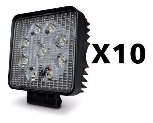 Caja X 10 Faros Reflectores 12v 24v 27w Led
