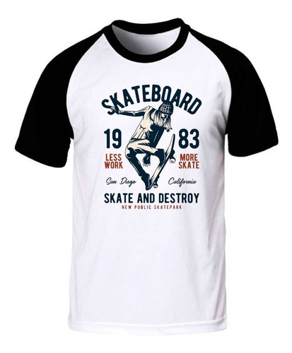 Skateboard Skate  Remera Spun Adulto/niño Aesthetic