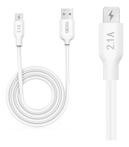Cabo Carregador 1hora Compatível Com iPhone 2.1a 1m Branco