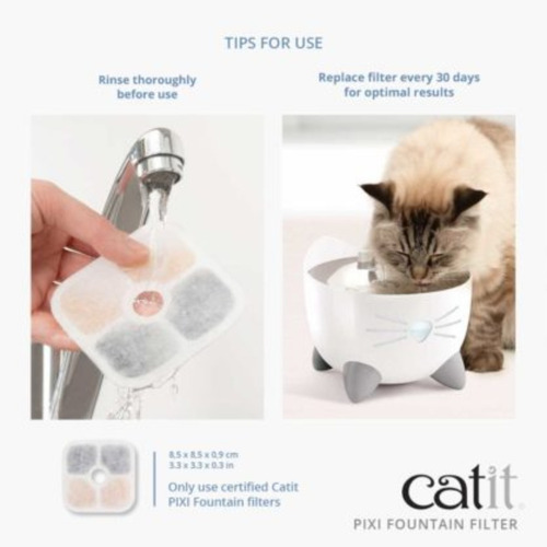 Filtro Repuesto Fuente Pixi Catit Caja X 3u. Agua Fresca Color Blanco