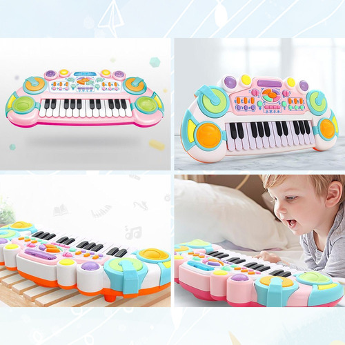 Imagen 3 de 10 de 24 Teclado Piano Electrónico Para Niños Juguete Educativos