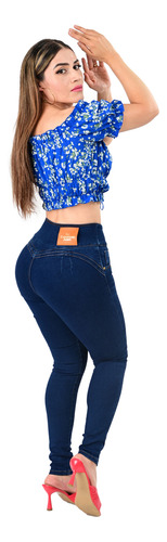 Pantalon Mezclilla De Dama Corte Colombiano Itzi Jeans E543